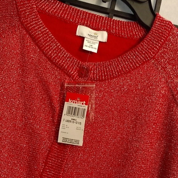 NWT Special Editions sweater w red shinny looks - Picture 3 of 13